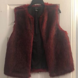 Forever 21 Red Faux Fur Vest